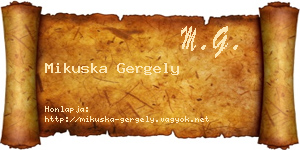 Mikuska Gergely névjegykártya